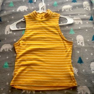 Gold and white super soft top , Size medium!! Super cute to big for me tho